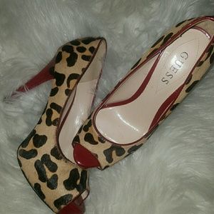 Guess Leather Hyde Red Heel